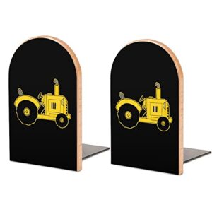 cartoon tractor wood book ends for shelves non-skid bookend book stand book holder stopper for home office school