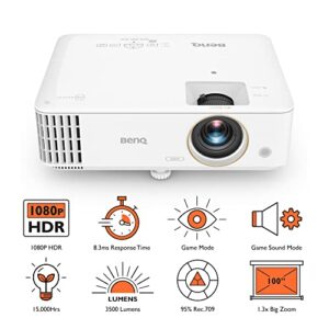 BenQ TH685P 1080p Gaming Projector - 4K HDR Support - 120hz Refresh Rate - 3500 ANSI Lumens - 8.3ms Low Latency - Enhanced Game Mode - 3 Year Industry Leading Warranty