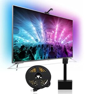 dosilkc tv led backlight with camera, 1080p wifi camera screen sync controller with phone app, rgbic led lights for tv with video, music rhythm, scene mode, 16.4ft led strip lights for 55-70 inch tvs