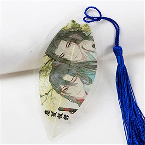 Bookmarks 2PCS Mo Dao Zu Shi Leaf Shape Bookmarks Page Markers Cute Tassel Pendant Leaf Shape Book Marks Stationery Book Accessories(11)