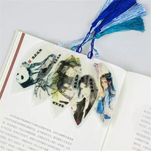 Bookmarks 2PCS Mo Dao Zu Shi Leaf Shape Bookmarks Page Markers Cute Tassel Pendant Leaf Shape Book Marks Stationery Book Accessories(11)