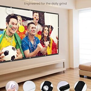 Projector Screen 120 inch 16:9 Foldable Portable Anti-Crease Indoor Outdoor Projection Double Sided Movie Projector Screen for Home Theater Outdoor Indoor Support Double Sided Projection