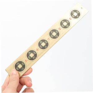 Levemolo 3pcs Tool Traditional Ruler Emperor Antique Coin Craft Multi-Function Handy Multi-use Auspicious Delicate Home Decorative for Office Portable Measuring Straight Bookmark Style