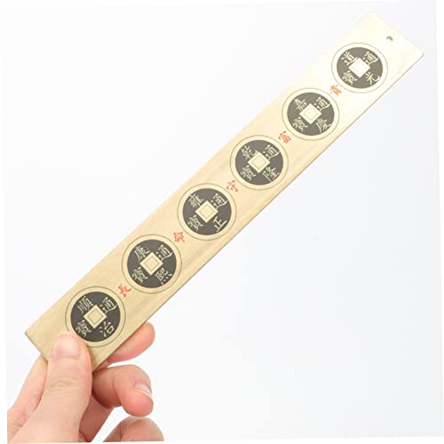 Levemolo 3pcs Tool Traditional Ruler Emperor Antique Coin Craft Multi-Function Handy Multi-use Auspicious Delicate Home Decorative for Office Portable Measuring Straight Bookmark Style
