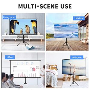 Projector Screen with Stand,Towond 100 inch Indoor Outdoor Projection Screen, Portable 16:9 4K HD Movie Screen with Carry Bag Wrinkle-Free Design for Home Theater Backyard Cinema