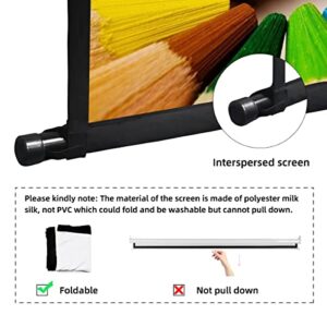 Projector Screen with Stand,Towond 100 inch Indoor Outdoor Projection Screen, Portable 16:9 4K HD Movie Screen with Carry Bag Wrinkle-Free Design for Home Theater Backyard Cinema