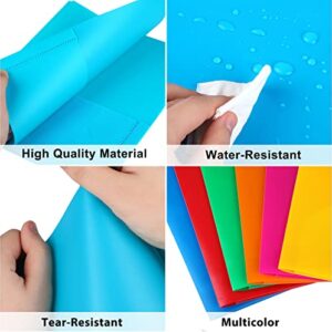 HABGP Plastic Folders with Pockets, 6 Color Heavy Duty Two Pocket Folder Business Card Holder for Office High School