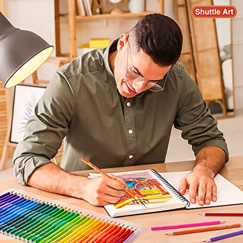 Shuttle Art 136 Coloured Pencils , Soft Core Colouring Pencils Set for Adult Colouring Books, Doodling, Sketching, Drawing, Art Supplies