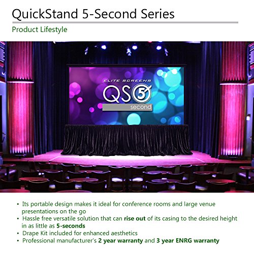 Elite Screens QuickStand 5-Second Series, 180-INCH 16:9, Manual Pull Up Projector Screen, Movie Home Theater 8K / 4K Ultra HD 3D Ready, 2-YEAR WARRANTY, QS180HD