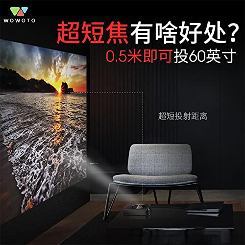 Viinice Ultra Short Throw Projector Wireless WiFi 4K Smart Projector 2600 Lumens 4K Laser Projector with WiFi and Bluetooth