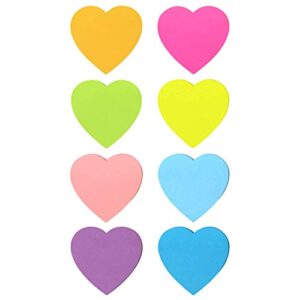 Heart Shape Sticky Notes 8 Color Bright Colorful Sticky Pad 75 Sheets/Pad Self-Sticky Note Pads