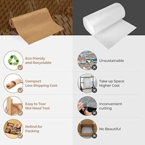 MUNBYN Honeycomb Packing Paper, 15 inches x 120 feet Eco Friendly and Recyclable Cushion Material, Moving Shipping Supplies with 16 Fragile Sticker Lables and 100 Feet Jute Wine(Brown)