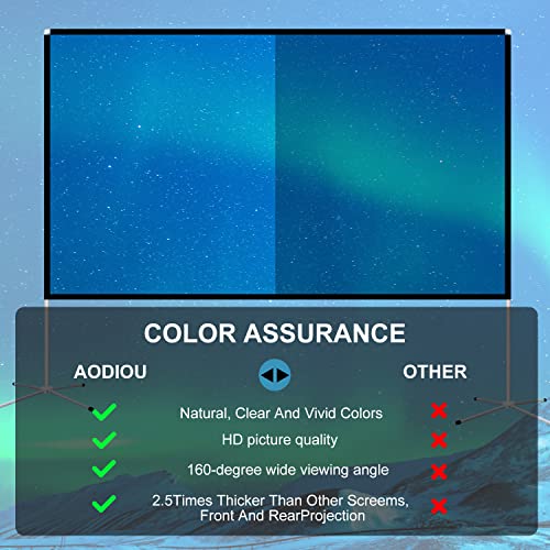 Projector Screen and Stand 100 Inch Portable Outdoor Projection Screen 16:9 4K HD Movie Projection Screen with Carry Bag for Indoor Outdoor Home Theater Film Night Party Camping Foldable Anti Crease