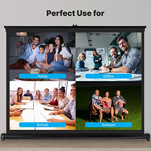 Pyle Portable Projector Screen - Mobile Projection Screen Stand, Lightweight Carry & Durable Easy Pull Out System for Schools Meeting Conference Indoor Outdoor Use, 40 Inch (PRJTP46), White