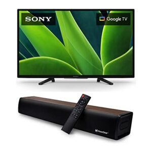 sony kd32w830k 32-inch hd led hdr tv with google tv (2022) bundle with knox gear 60-watt compact wireless bluetooth soundbar (2 items)