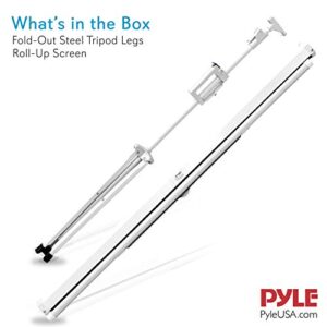 Portable Projector Screen Tripod Stand - Mobile Projection Screen , Lightweight Carry & Durable Easy Pull Assemble System for Schools Meeting Conference Indoor Outdoor Use, 50 Inch - Pyle PRJTP52