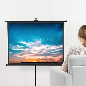 VIVO 50 inch Mini Portable Indoor Outdoor Projector Screen, 50 inch Diagonal Projection, HD 4:3 Projection, 4K 3D 1080P HD Pull Up Foldable Stand Tripod, PS-T-050B