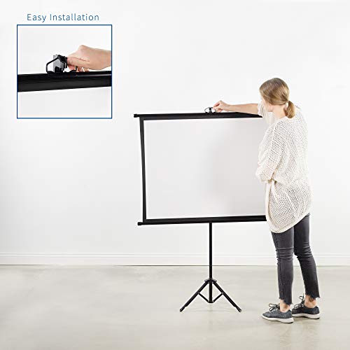 VIVO 50 inch Mini Portable Indoor Outdoor Projector Screen, 50 inch Diagonal Projection, HD 4:3 Projection, 4K 3D 1080P HD Pull Up Foldable Stand Tripod, PS-T-050B