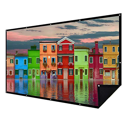 Double Layer Projector Screen 100 inch 16:9 Portable Projection Movie Screen 3D with No Light Transmission for Home Theater Outdoor Indoor Office with 15 Nails No Crease