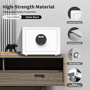 KAPUCI Modern Minimalism Design Auto-Open Safe, 0.78 CubicFeet Digital Safe Box with Full Felt Lining, High Capacity for 4 Pistols, Safety Steel Household Wardrobe,Bedroom for Home,Office,Hotel, Handgun, Jewelry