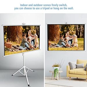 TRMESIA Portable Projector Screen 50in with Foldable Tripod Stand,Pull Down Small Screen for Projector,Projection Mini Movie Screen and Stand 4:3 Ratio & Carry Bag for Indoor Outdoor Movie Night