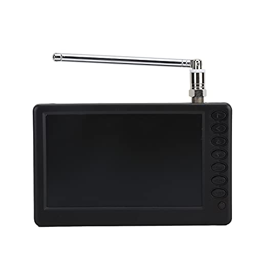 Jopwkuin Digital Television, LED Mini TV 16:9 Widescreen (Black) 5inch Color TFT LED ATSC Standard for Kitchen Use for Car Camping
