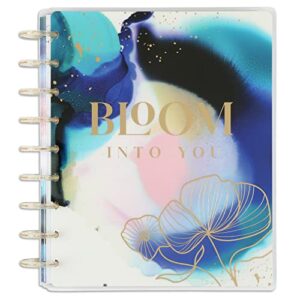 happy planner 2023 daily planner and calendar, 12-month daily, weekly, and monthly planner, jan. 2023–dec. 2023, wellness layout, inky florals theme, classic size, 7 inches by 9 1/4 inches
