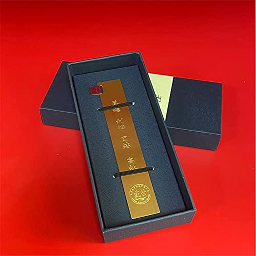 LDCHNH Metal Bookmark Brass Ruler Bookmark Custom Lettering Creative Bookmark Tassel Metal Bookmark Literary Gift Set