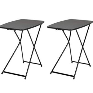 COSCO Multi-Purpose, Adjustable Height Personal Folding Activity Table, 2 Pack, Black