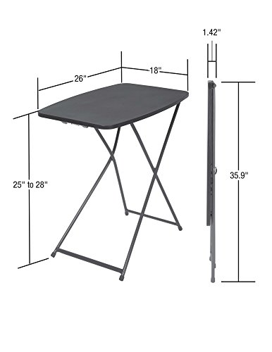 COSCO Multi-Purpose, Adjustable Height Personal Folding Activity Table, 2 Pack, Black