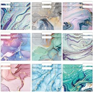 eoout 18 pack decorative file folders cute file folders marble designs letter size colored file folders 9.5 x 11.5 inch with 1/3 cut tab for office school and home