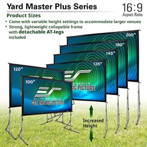 Elite Screens Yard Master Plus, 200-INCH 16:9 Height Setting Adjustable Portable Projector Screen, 4K HD Outdoor Indoor Movie Theater Front Projection, US Based Company 2-YEAR WARRANTY, OMS200H2PLUS