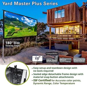 Elite Screens Yard Master Plus, 200-INCH 16:9 Height Setting Adjustable Portable Projector Screen, 4K HD Outdoor Indoor Movie Theater Front Projection, US Based Company 2-YEAR WARRANTY, OMS200H2PLUS