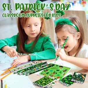 30 Pcs St. Patrick's Day Pencils with Eraser 20 Pcs St. Patrick's Day Notepads 10 Pcs St. Patrick's Day Stickers Stationery Sets for St. Patrick's Day Classroom Kids Party Favors School Supply