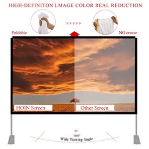 Projector Screen with Stand 100 inch 16:9 HD 4K Outdoor Indoor Projection Screen for Home Theater 3D Fast-Folding Projector Screen with Stand Legs and Carry Bag Projection Movie Wrinkle-Free