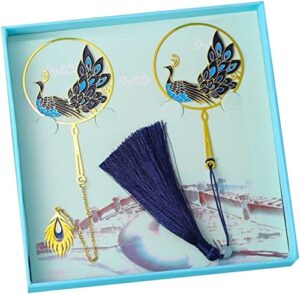 yhdcl bookmarks reading page markers tassel, peacock creative bookmark chinese style classicalbookmark exquisite crafts the best gift for readers women and children page markers
