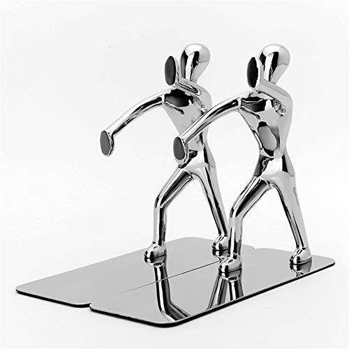Bookends Creative Office Supplies Stationery Stainless Steel Kung Fu Man Bookends 1 Pair Humanoid Book Bookshelf Book Stoppers bookends