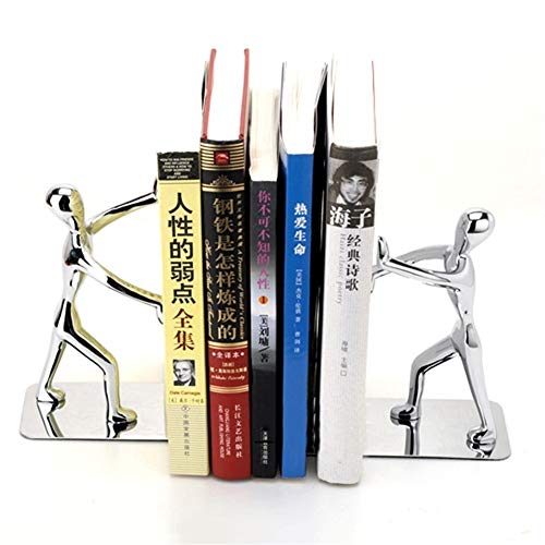 Bookends Creative Office Supplies Stationery Stainless Steel Kung Fu Man Bookends 1 Pair Humanoid Book Bookshelf Book Stoppers bookends