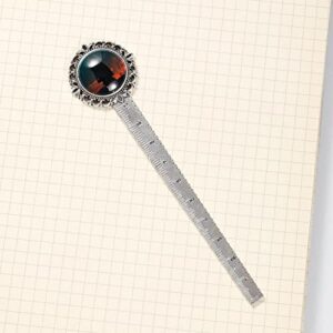 Retro Bookmark with Ruler, Book Markers for Student Kids Teacher Book Lovers, Office School Reading Accessories Gifts, Dusk Women Sunset