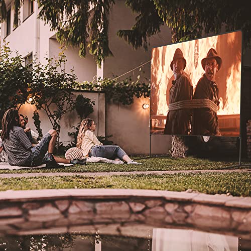 Projector Screen and Stand with Adjustable Height, 150 Inch Indoor & Outdoor Projector Screen with Carry Bag for Office and Home Theater Portable Projector Screen…