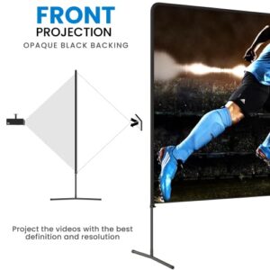 Projector Screen and Stand with Adjustable Height, 150 Inch Indoor & Outdoor Projector Screen with Carry Bag for Office and Home Theater Portable Projector Screen…