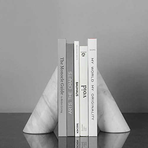 Home Decor Fashion Marble Bookend Geometry Bookend Decoration White Office Bookend Inor Decoration Personality Desktop Book Stand Book Ends bookends