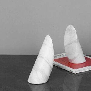 Home Decor Fashion Marble Bookend Geometry Bookend Decoration White Office Bookend Inor Decoration Personality Desktop Book Stand Book Ends bookends