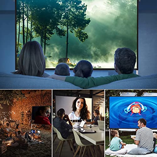 Outdoor Projector Screen and Stand - Komerti 100 inch 4K HD 16:9 Portable Projector Screen Outdoor/Indoor with Carry Bag, Foldable Video Projection Screens with Carry Bag for Home Theater Backyard