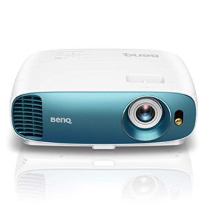 benq tk800 true 4k uhd hdr home entertainment projector, dlp, 3000 lumens, hmdi, football mode – white/blue