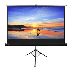 kodak 80” projection movie screen premium portable lightweight white 16:9 hd 4k projector screen, adjustable tripod stand & storage carry bag | easy assembly for home, office, school & church