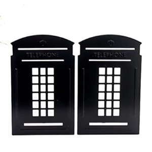 bookends bookends metal telephone booth modeling simplicity tabletop heavy duty bookstand supports organizer bookends affordable bookends ( color : black )