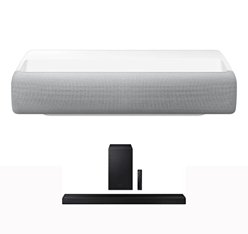 Samsung SP-LSP7T 120" The Premiere 4K Smart Laser Short-Throw Projector with a Samsung HW-A650 3.1CH Soundbar and Subwoofer with DTS Virtual:X (2021)