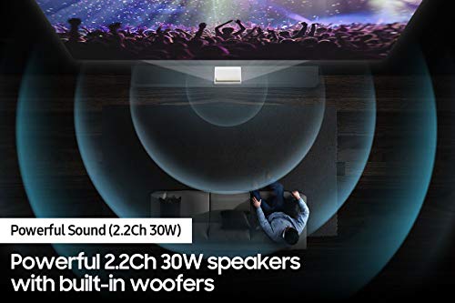 Samsung SP-LSP7T 120" The Premiere 4K Smart Laser Short-Throw Projector with a Samsung HW-A650 3.1CH Soundbar and Subwoofer with DTS Virtual:X (2021)