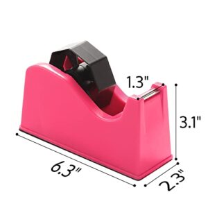 OFFNOVA Heat Tape Dispenser and Tapes Kit for Sublimation, a Desktop Holder and 2 Rolls 33m x 10mm Heat Resistant Tape for Cricut and More (Pink)